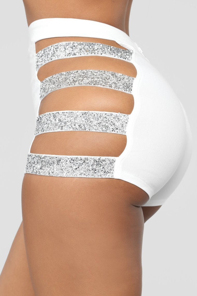 See Me Sparkle Shorts - White