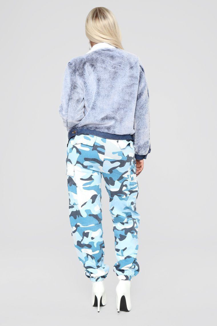 Do You Dirty Faux Fur Jacket - Blue