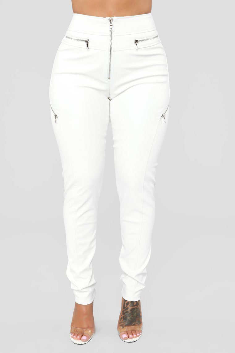 Bad Reputation Faux Leather Pants - White