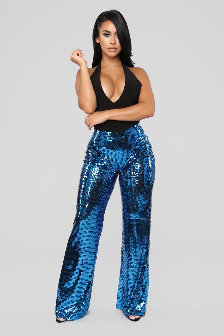 Shining Brighter Than Your Future Sequin Pants - Royal