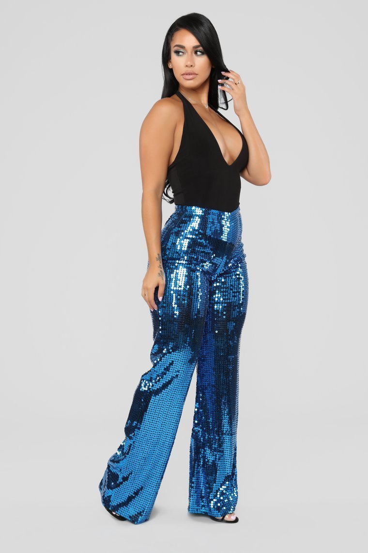 Shining Brighter Than Your Future Sequin Pants - Royal