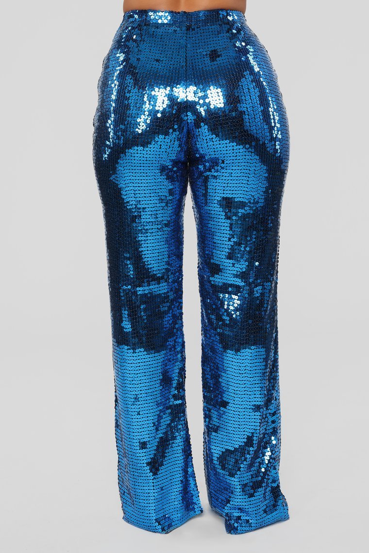 Shining Brighter Than Your Future Sequin Pants - Royal
