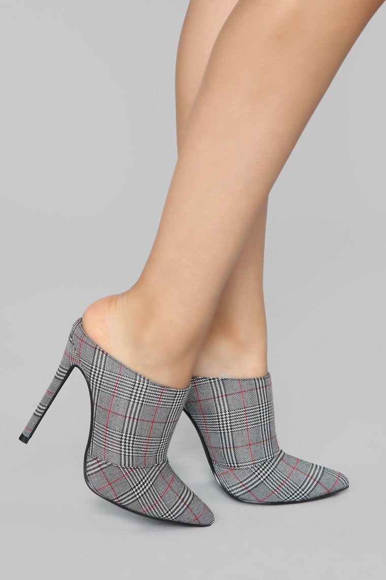 Give Me The Sass Mule Pump - Plaid