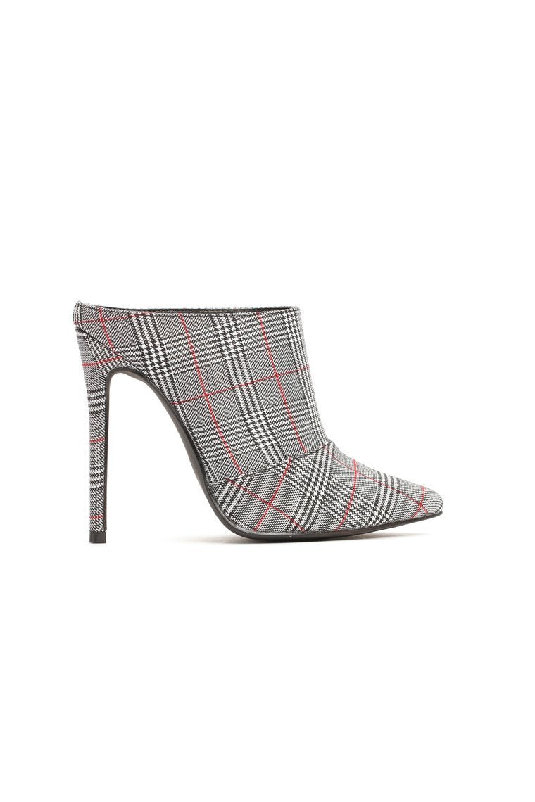 Give Me The Sass Mule Pump - Plaid