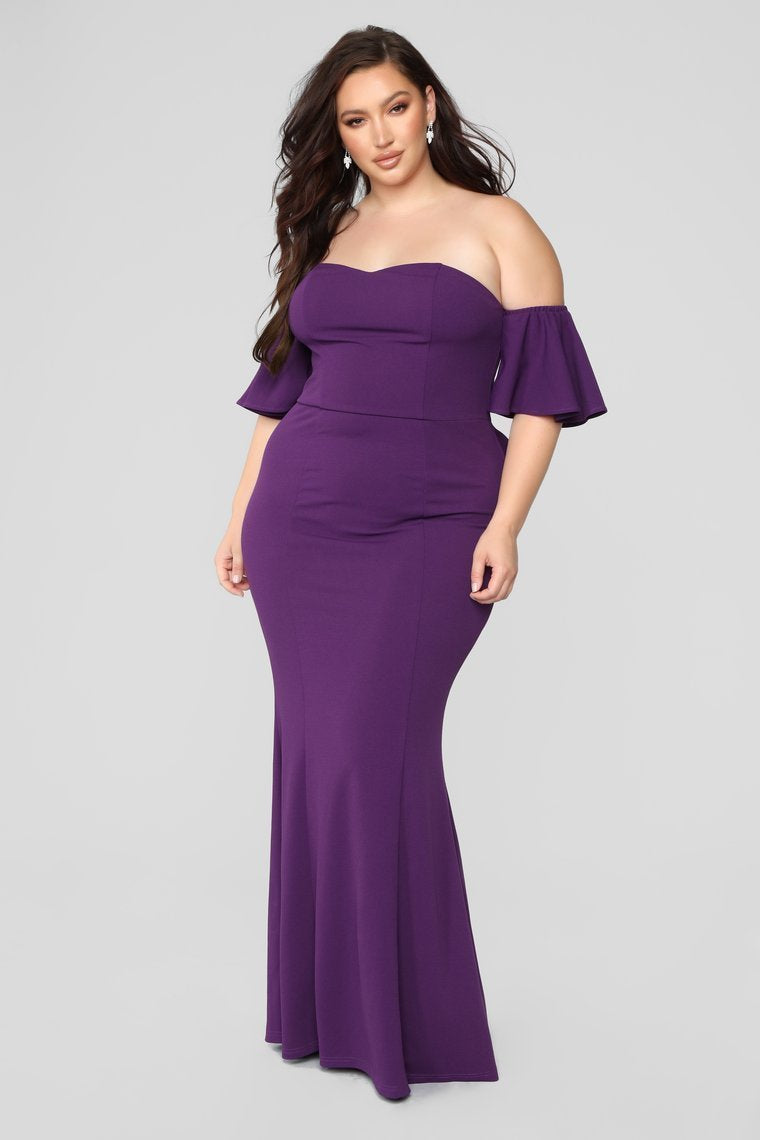 Lana Party Dress - Eggplant