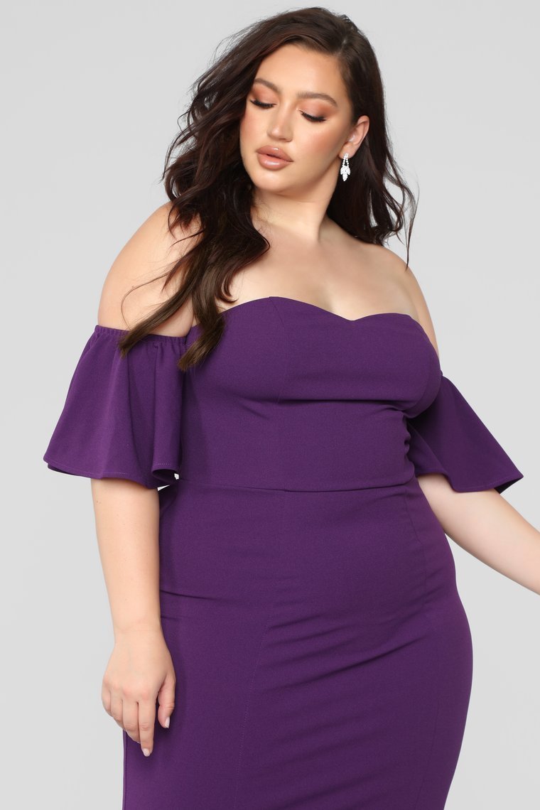 Lana Party Dress - Eggplant