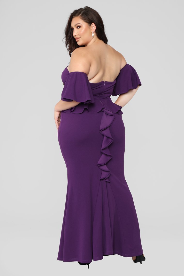 Lana Party Dress - Eggplant