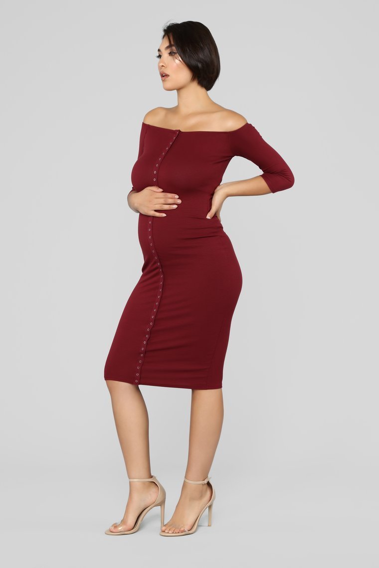 Puppy Love Dress - Burgundy