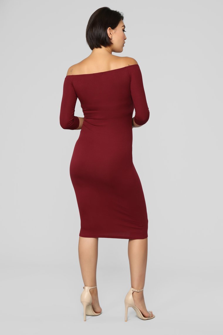 Puppy Love Dress - Burgundy