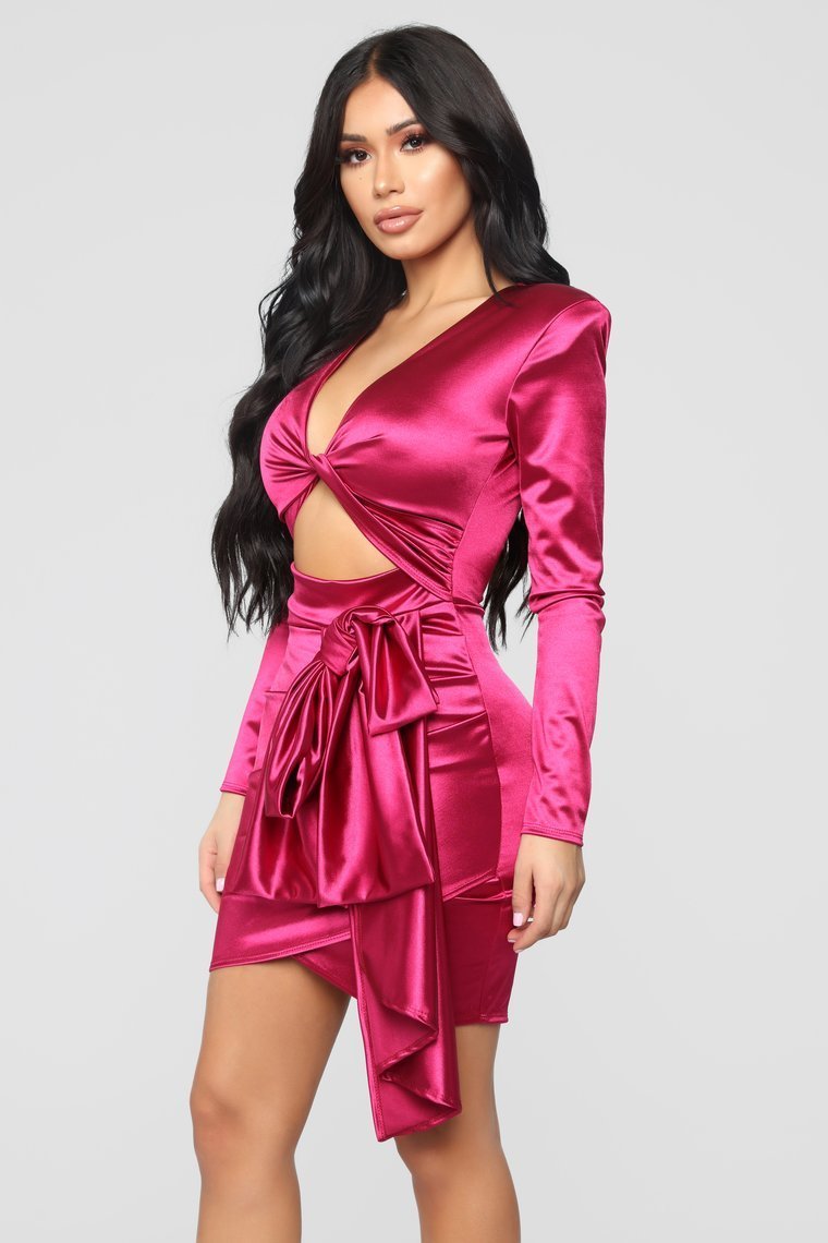 Twenty Fun Satin Dress - Pink