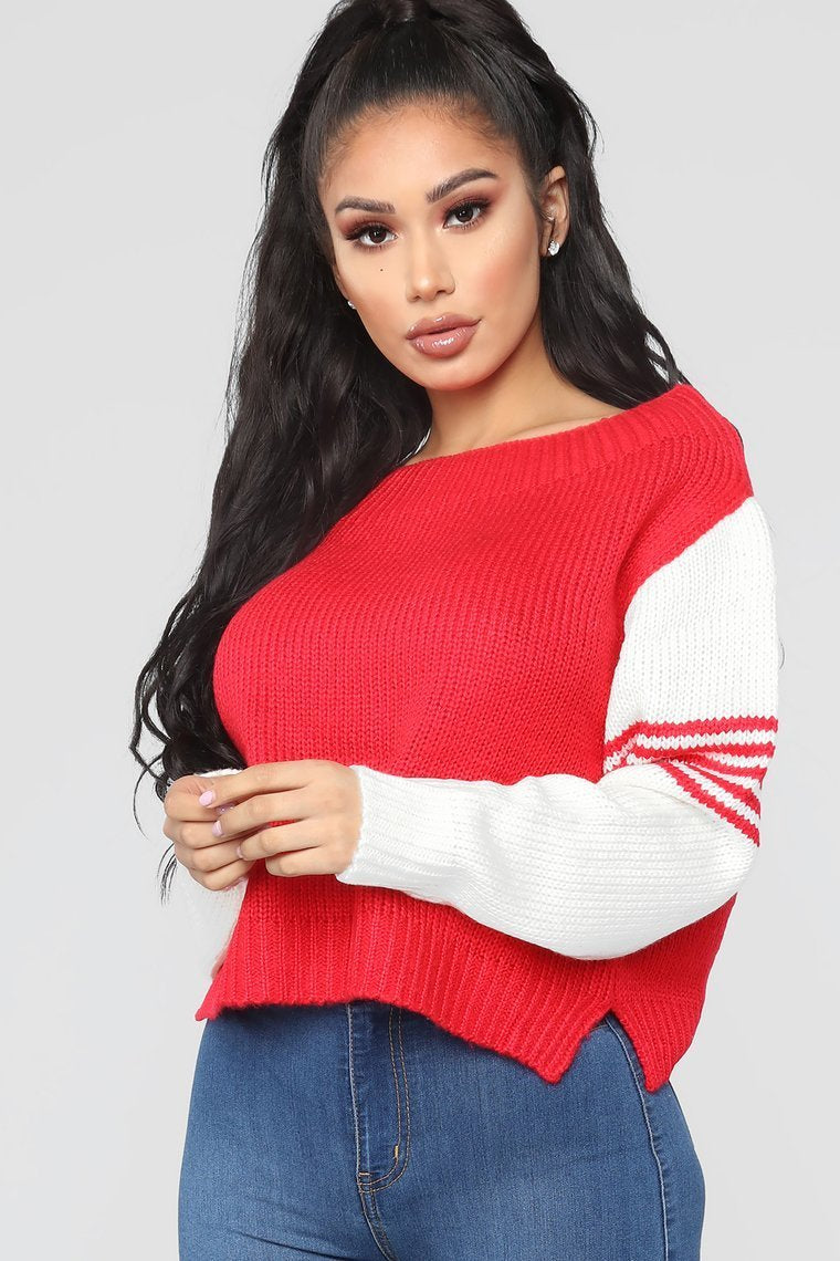 Lets Play Games Sweater - Tomato Red