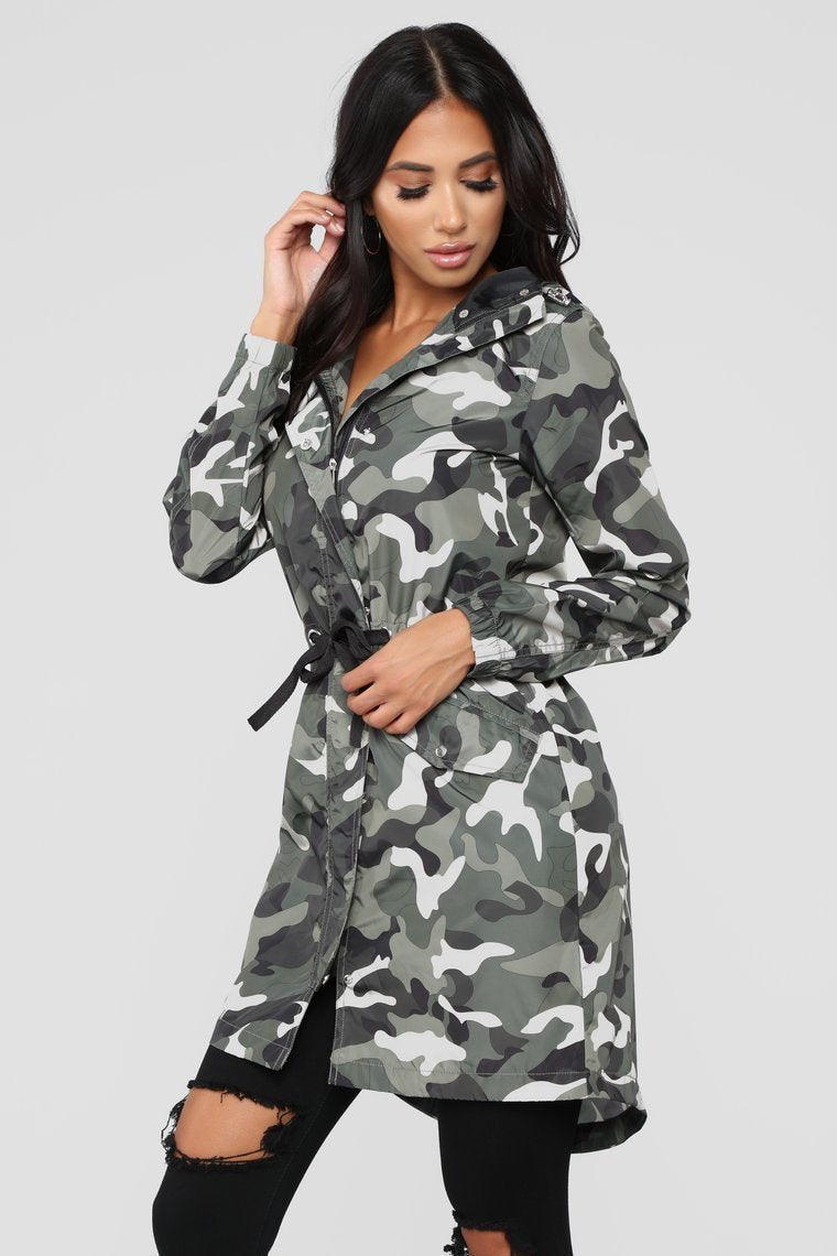 Not A Snitch Utility Jacket - Olive Camo