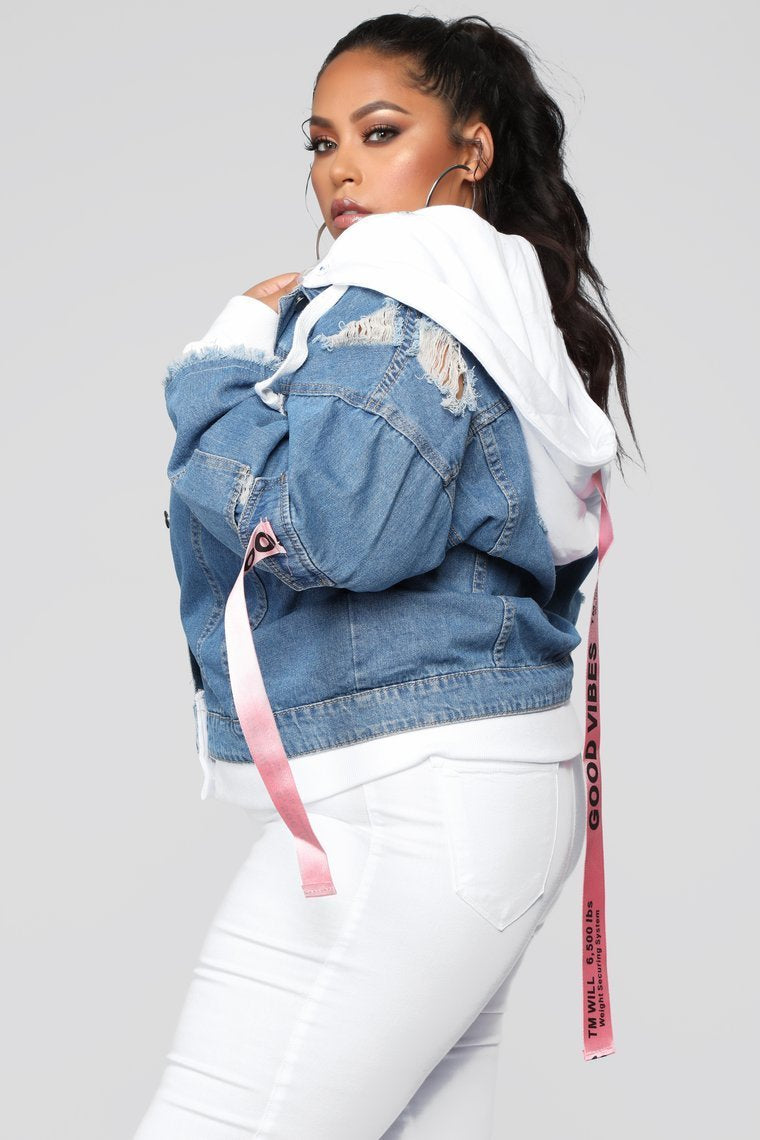 LA State Of Mind Denim Jacket - Medium Blue Wash