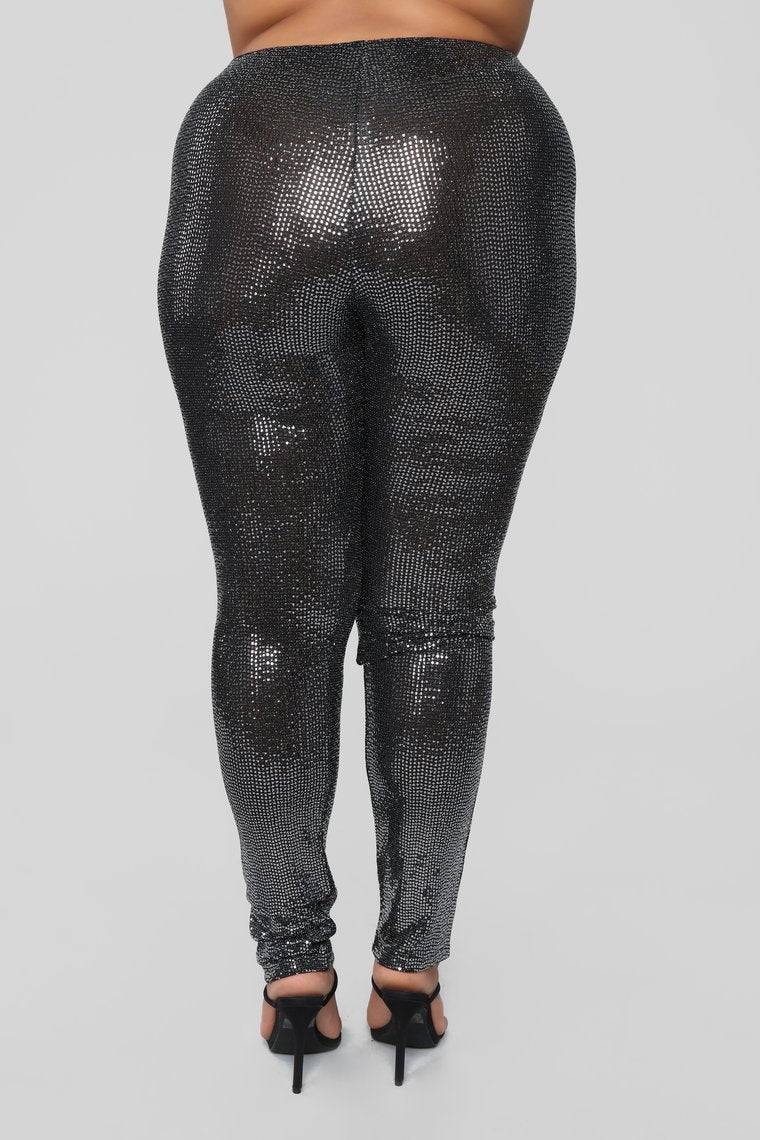 When You're Missing Me Sequin Leggings - Silver