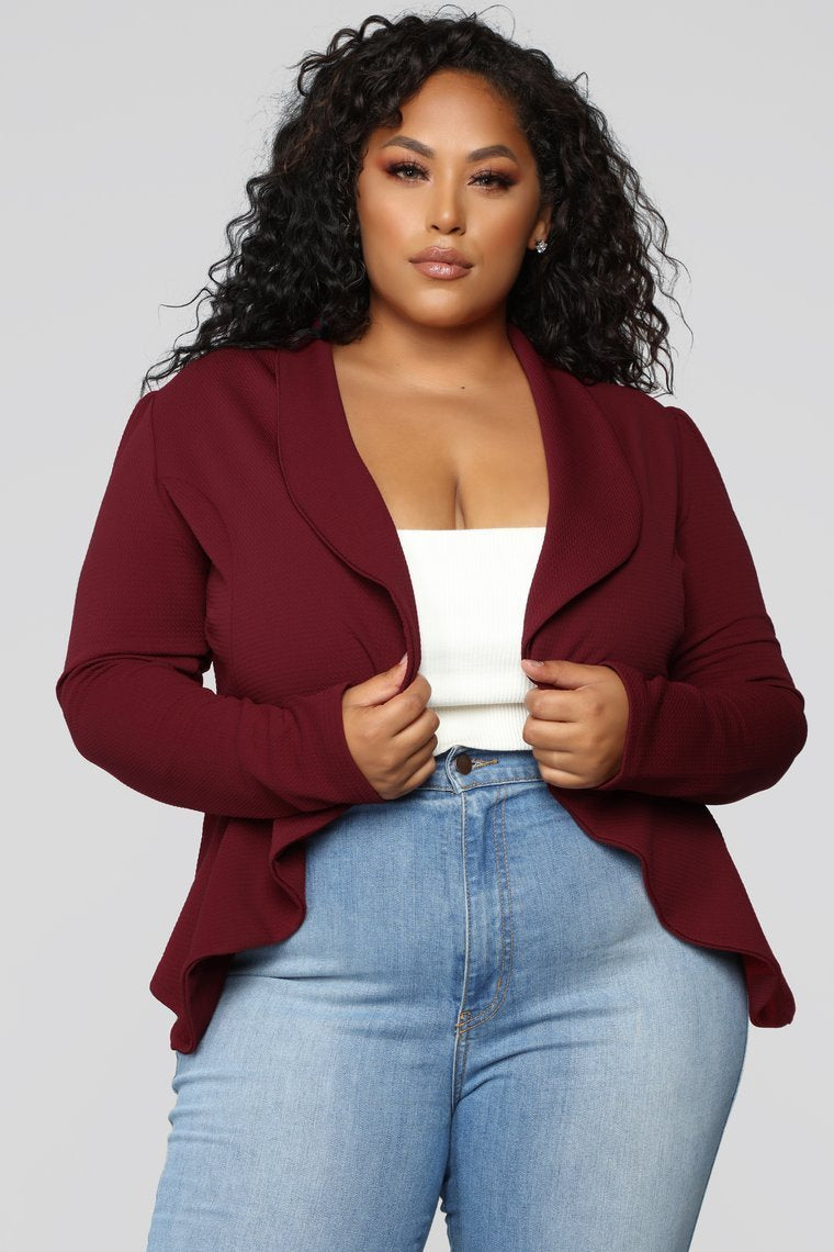 Meet And Greet Blazer - Burgundy