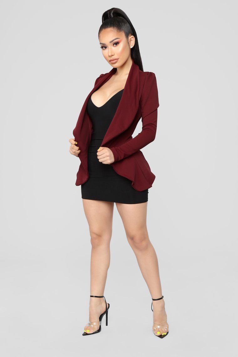 Meet And Greet Blazer - Burgundy