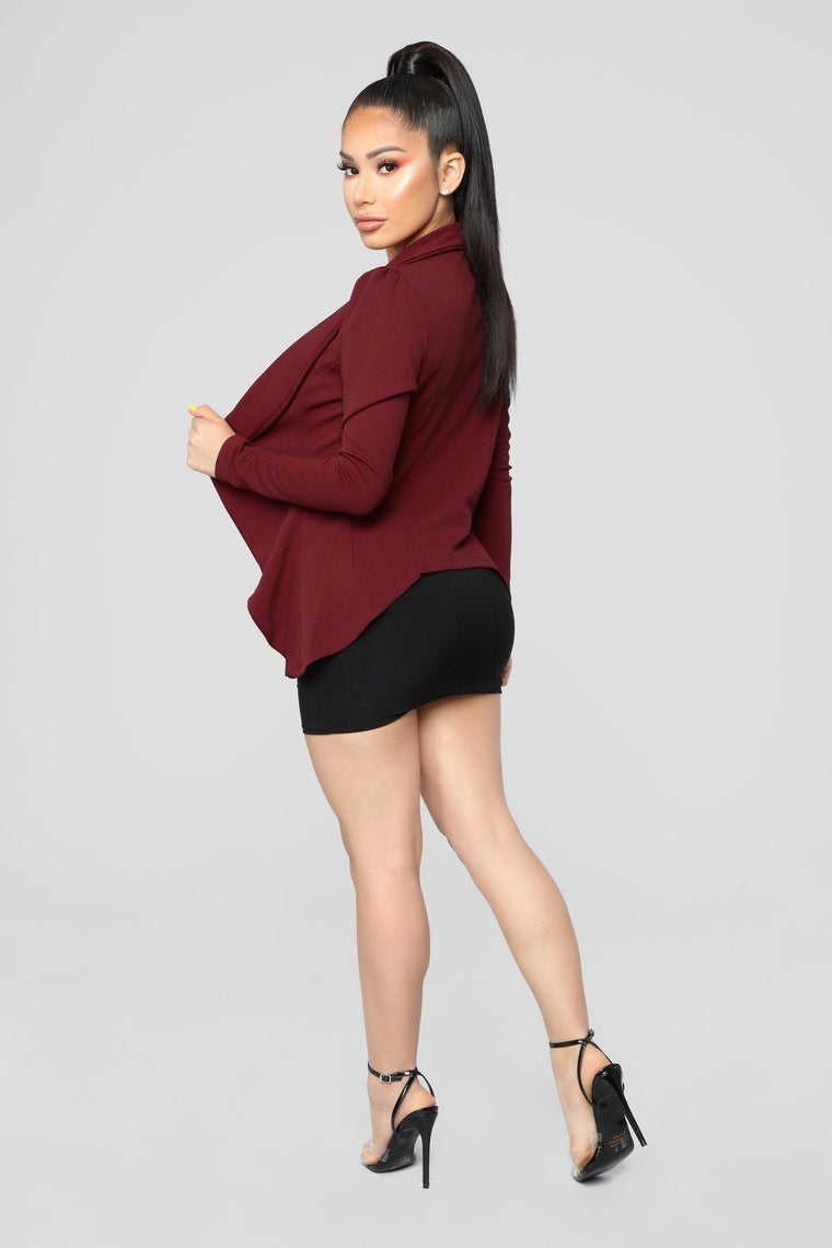 Meet And Greet Blazer - Burgundy