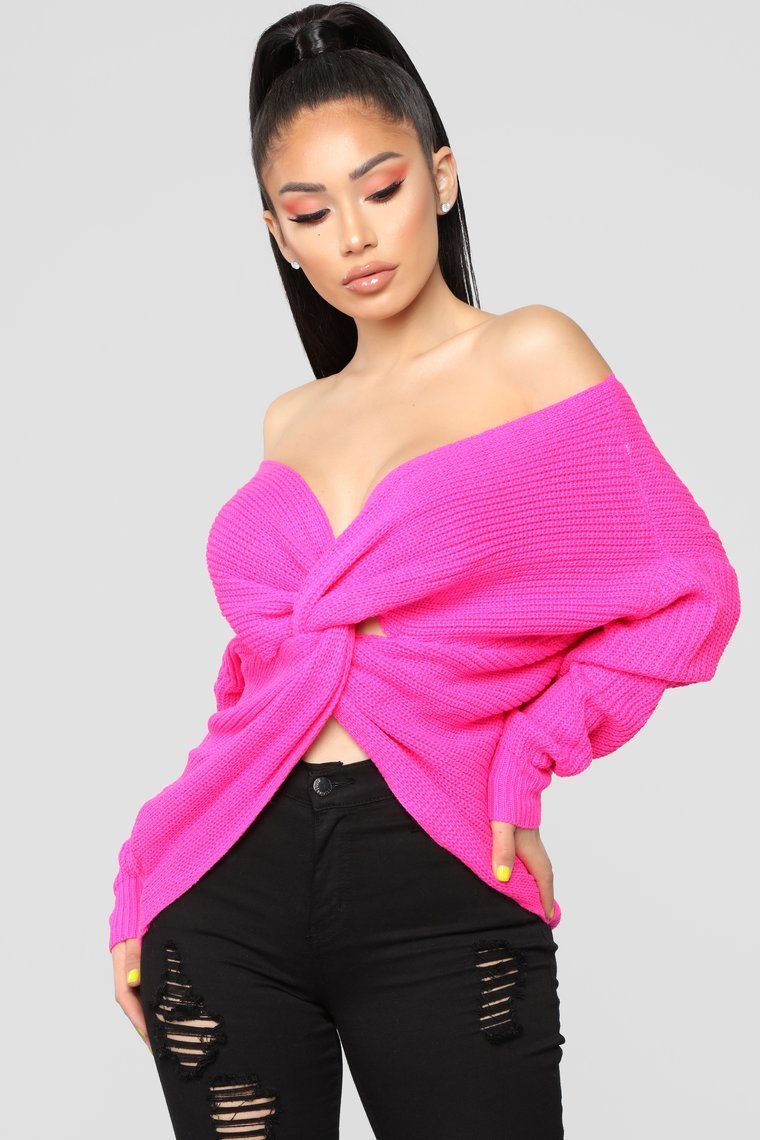 Carianna Twist Pull avant - Neon Fuchsia