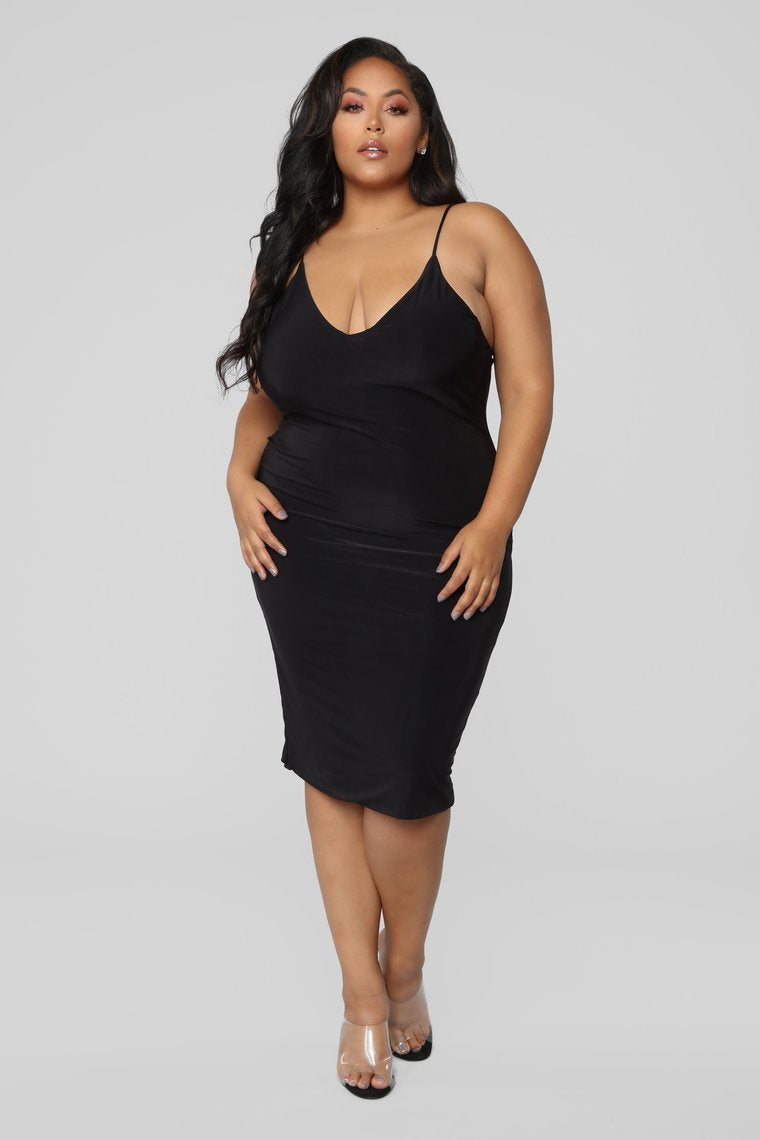 Anne Marie Midi Dress - Black