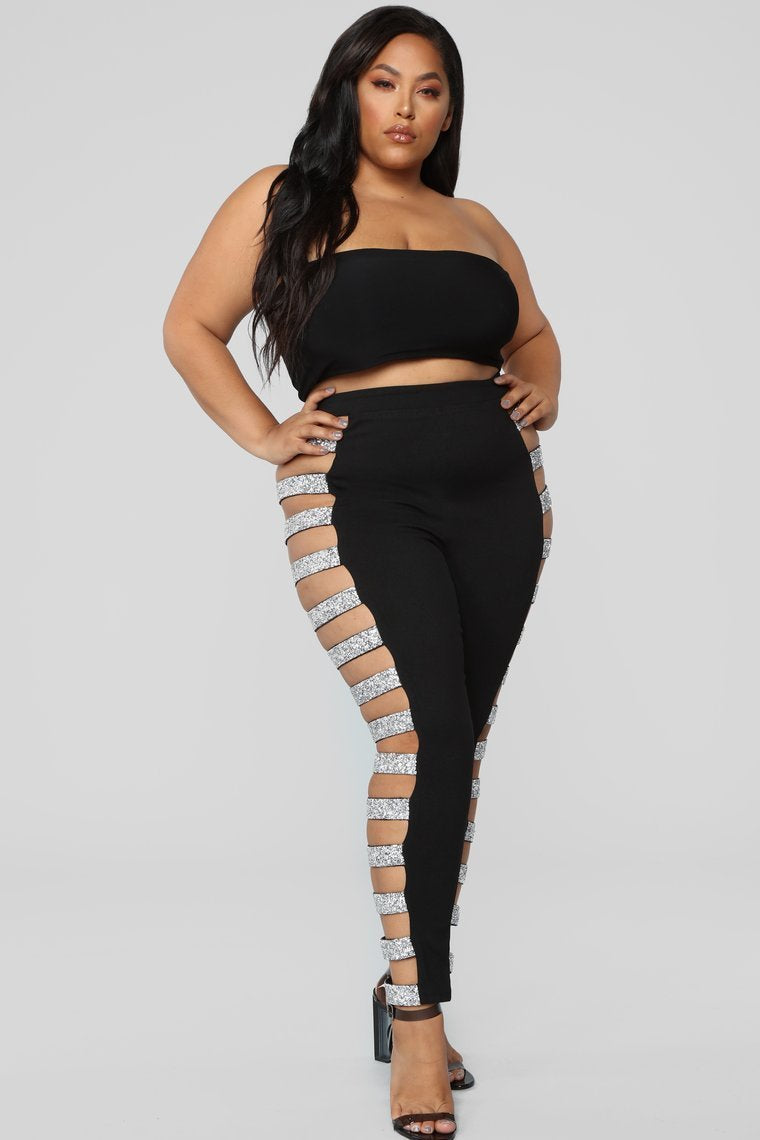 Instant Party Cut Out Pants - Black