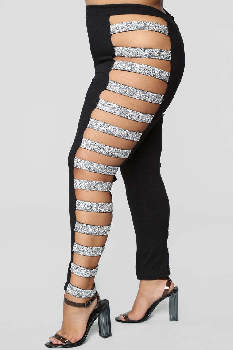 Instant Party Cut Out Pants - Black