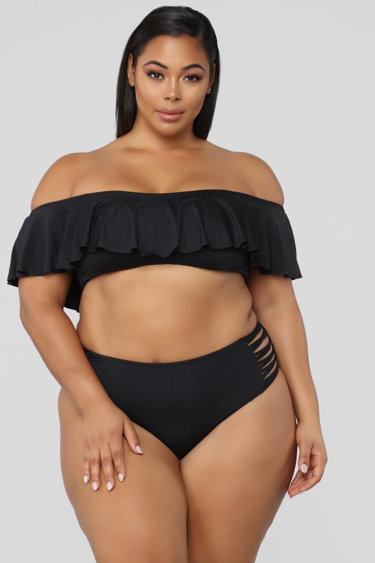 Alivia Ruffle Bikini Set-Black