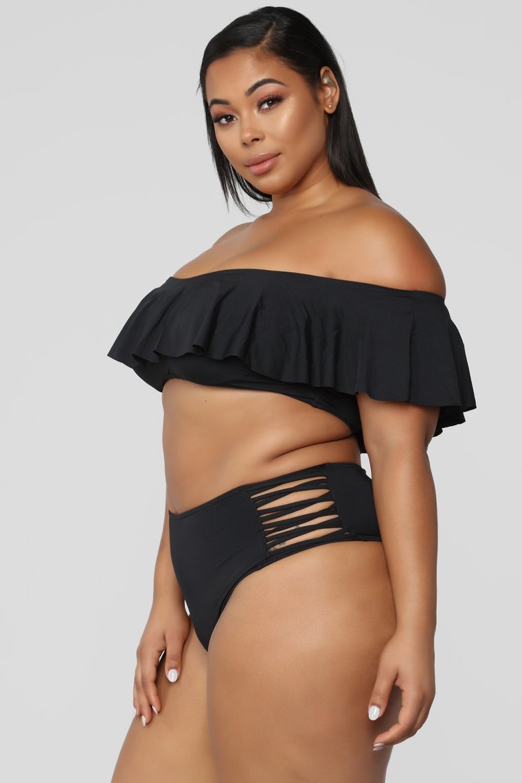 Alivia Ruffle Bikini Set-Black