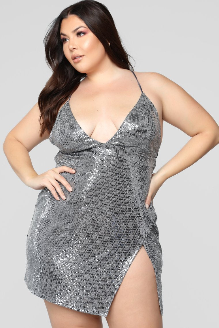 Yukie Metallic Dress - Silver