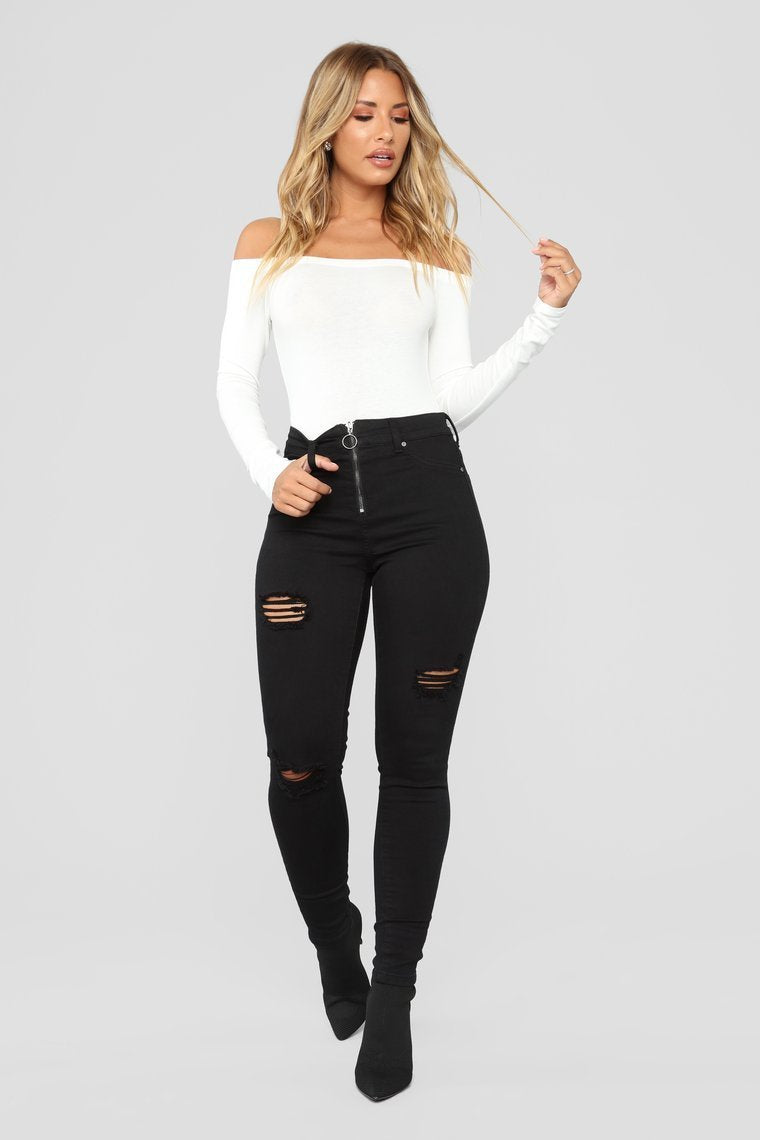 Day To Day Off Shoulder Bodysuit - Off White