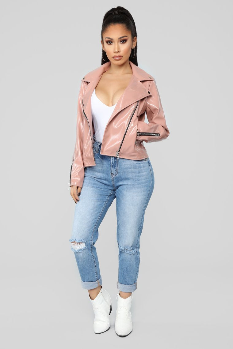 Ride Or Die Moto Jacket - Rose