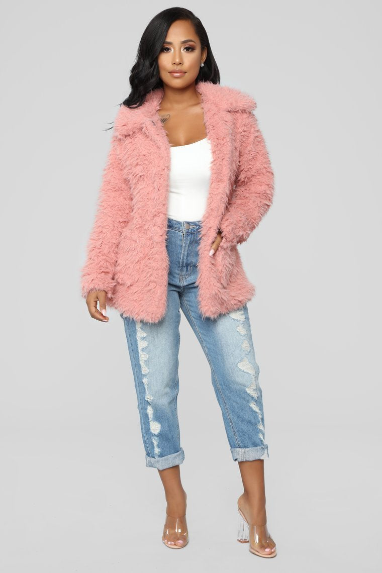 Great Feels Fuzzy Jacket - Mauve