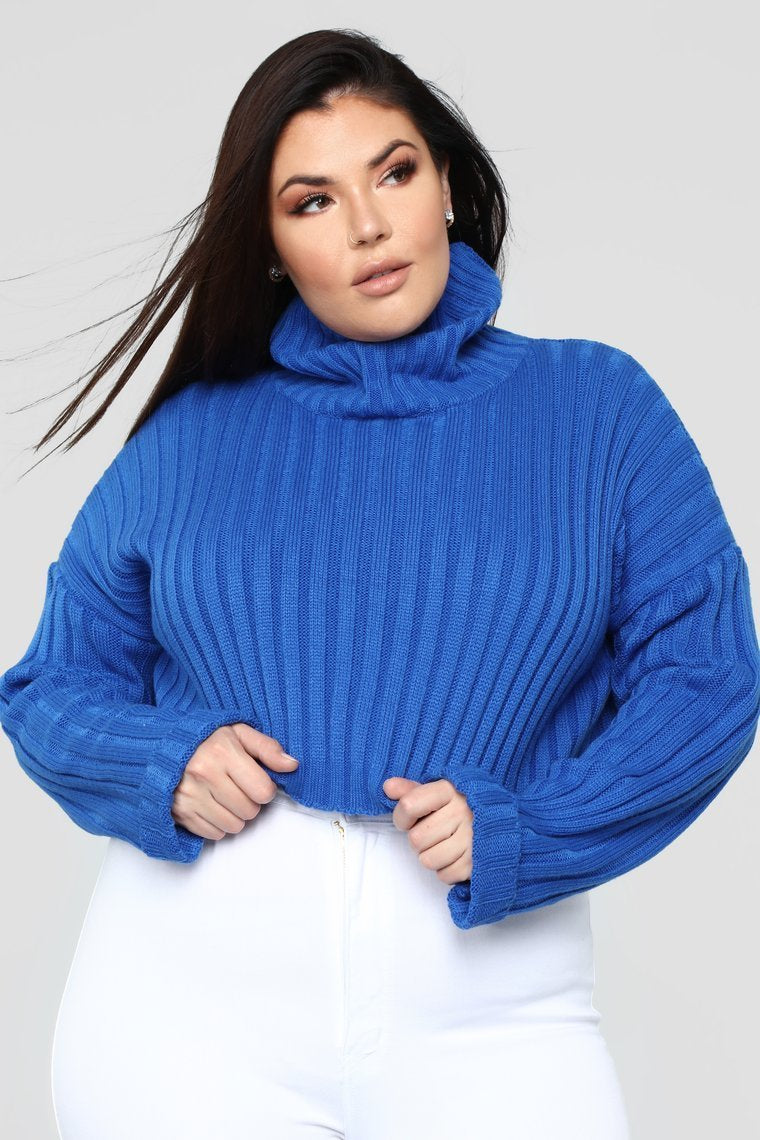 Morgan Cropped Sweater - Royal