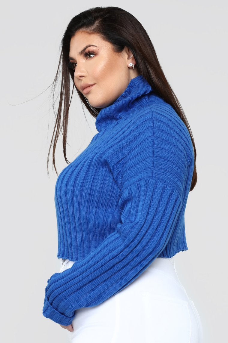 Morgan Cropped Sweater - Royal