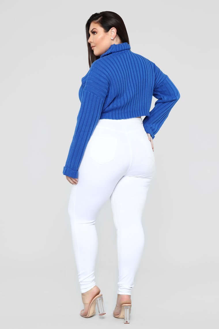 Morgan Cropped Sweater - Royal