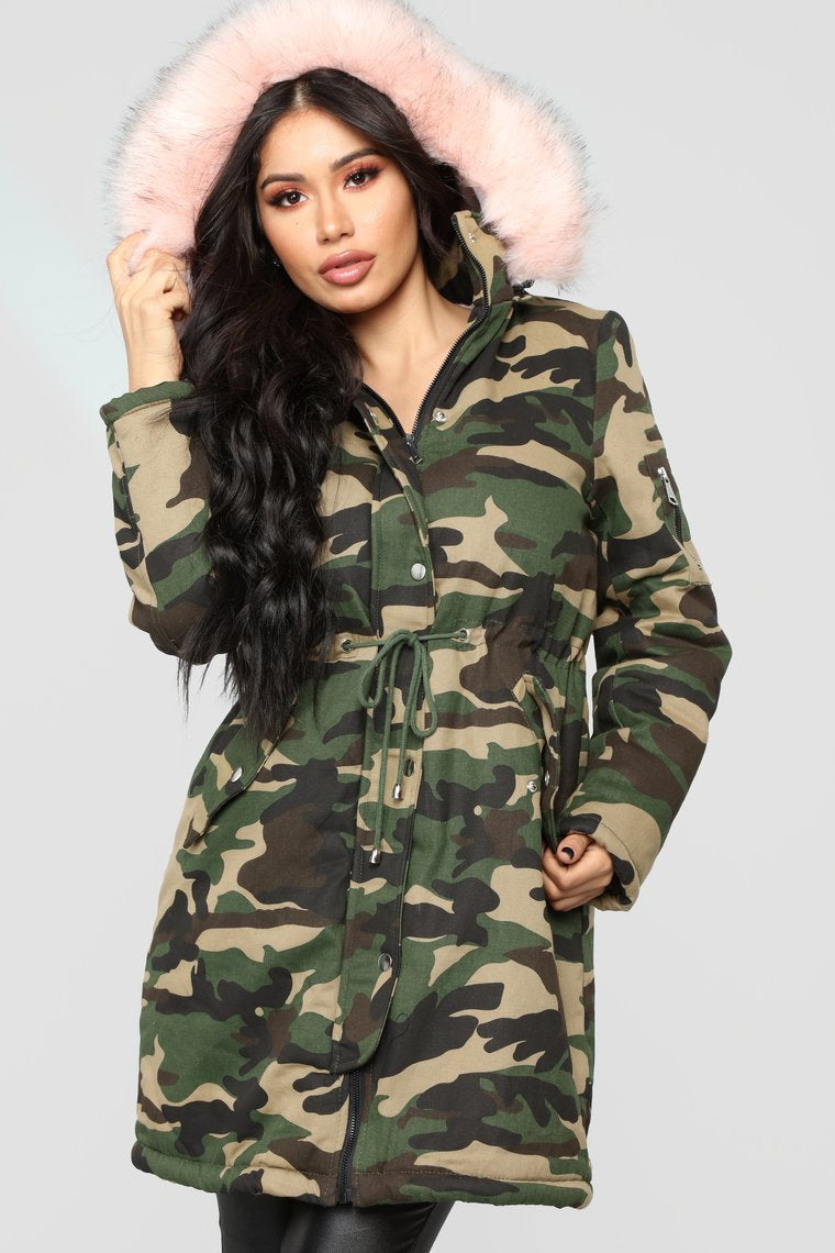 Veste utilitaire Oh Baby - Camo / Rose