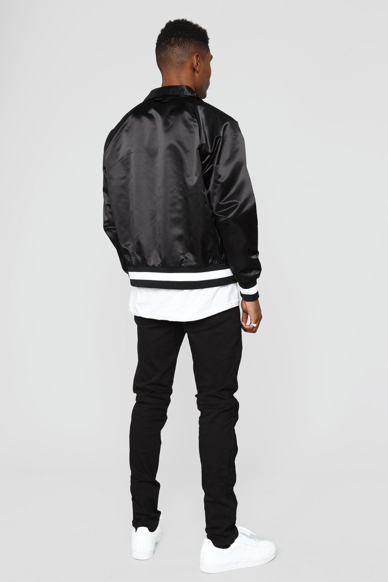 Zack Satin Jacket - Black