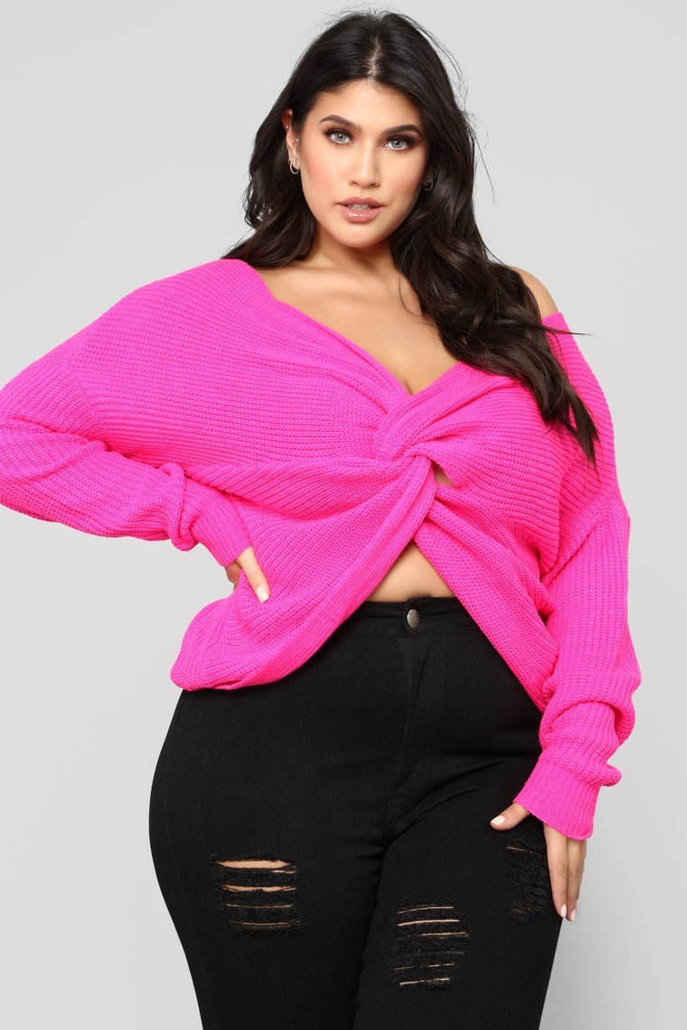 Carianna Twist Pull avant - Neon Fuchsia