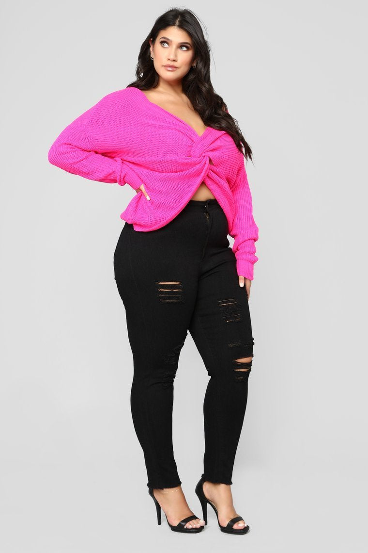 Carianna Twist Pull avant - Neon Fuchsia