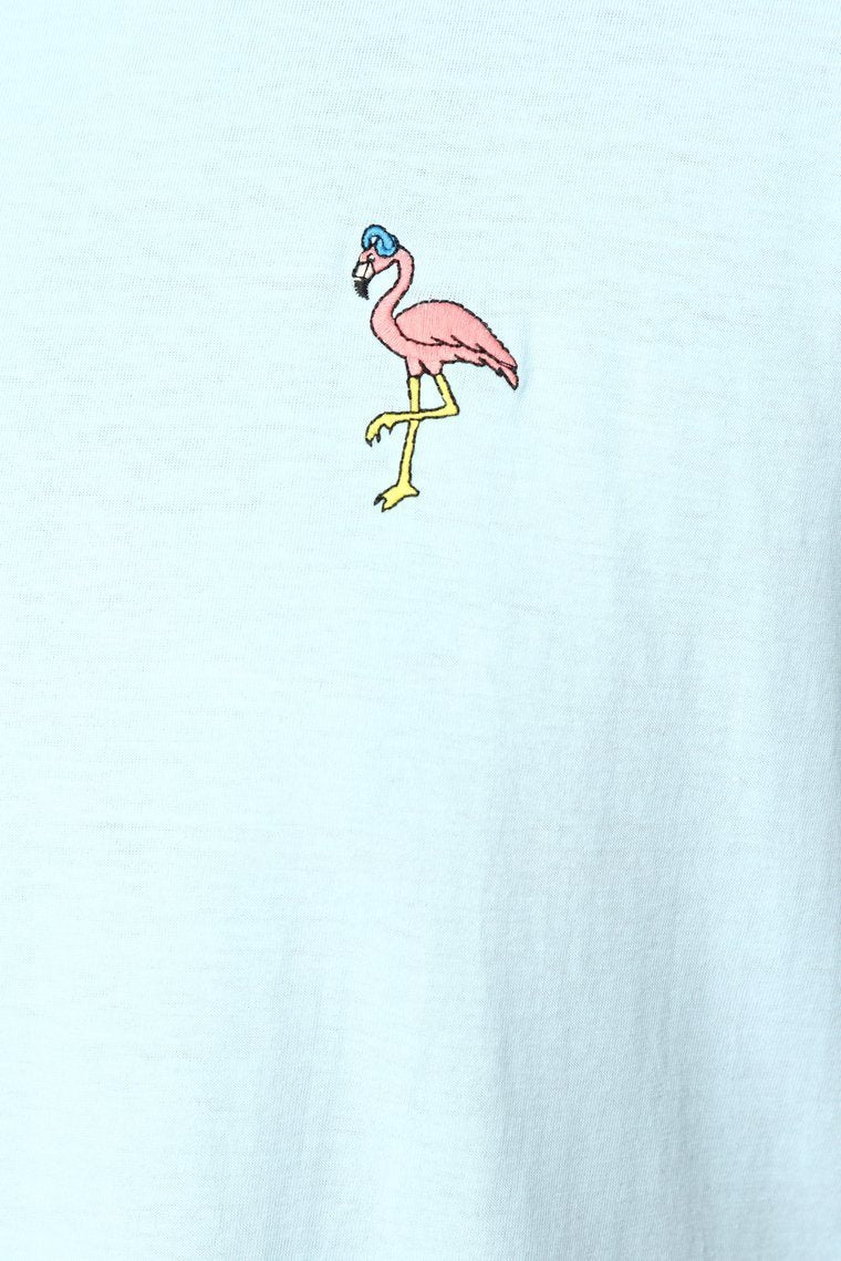 Flamingo Short Sleeve Tee - Bleu