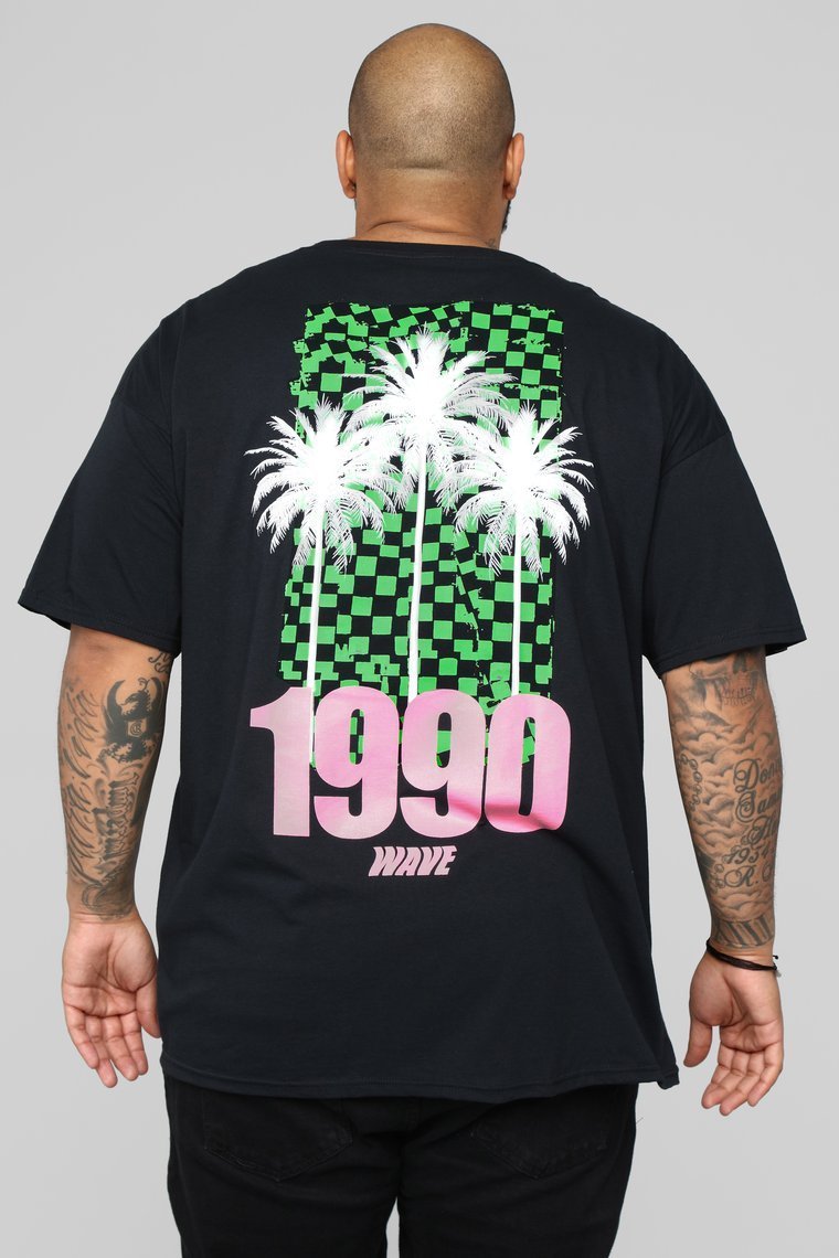 1990 Palmiye Ağacı Kısa Kollu Tee - Siyah