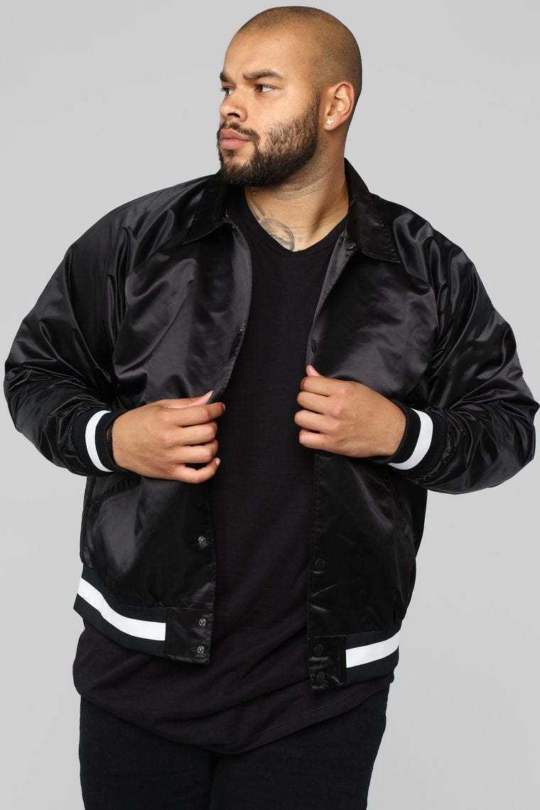 Zack Satin Jacket - Black