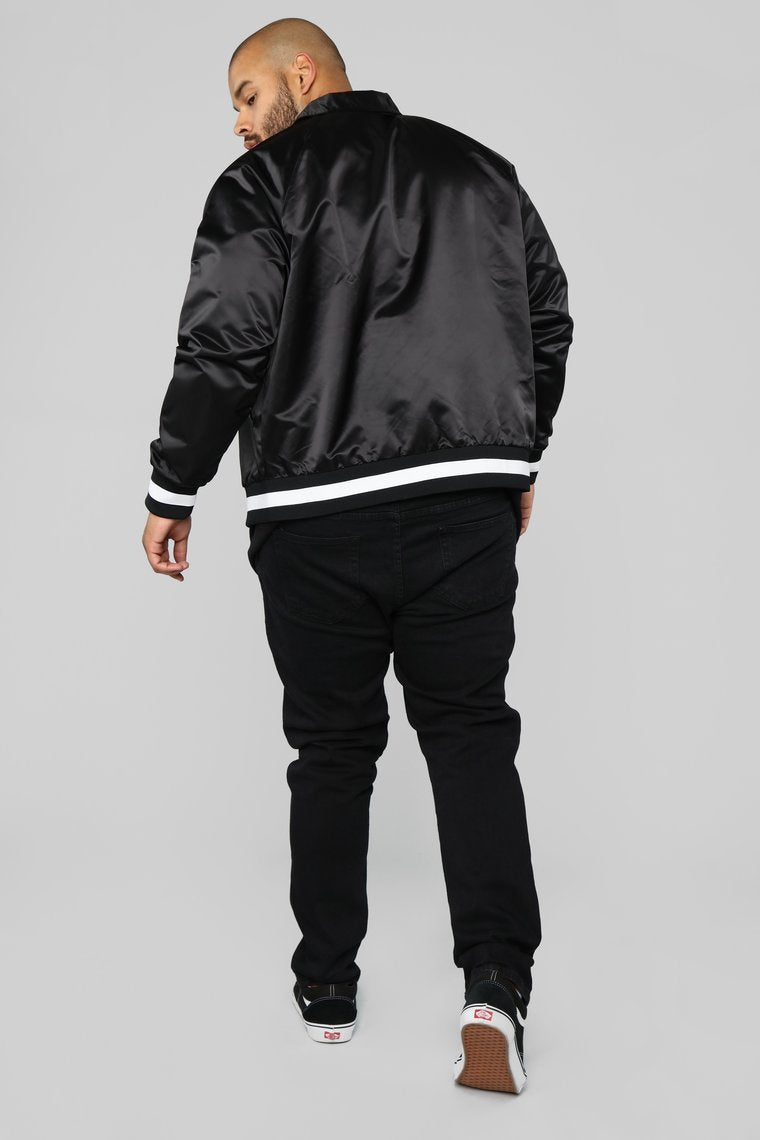 Zack Satin Jacket - Black