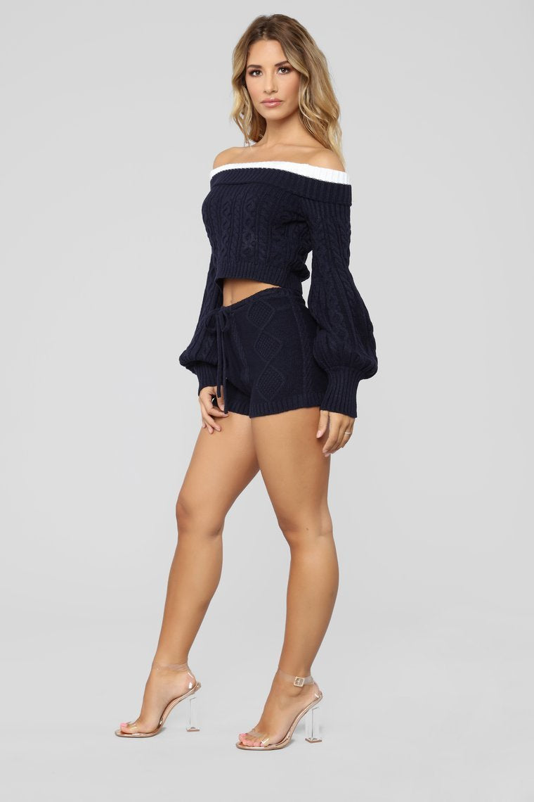 It's Only You Short Set-Navy