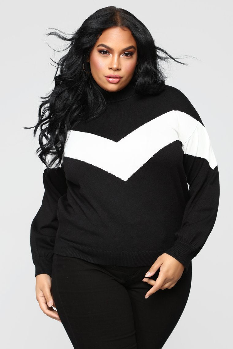 Pull Up Sweater - Black/Ivory