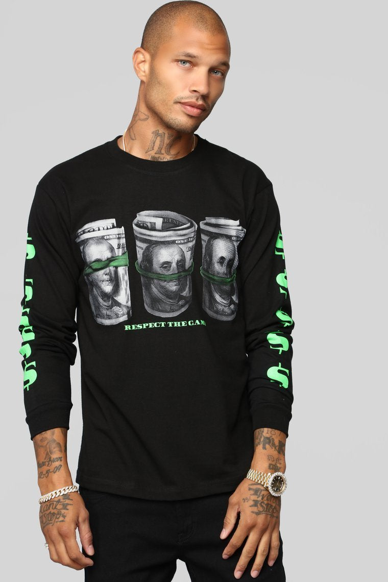 this is a Long long  alt text for all i se is dollar signs long  sleeve tee one