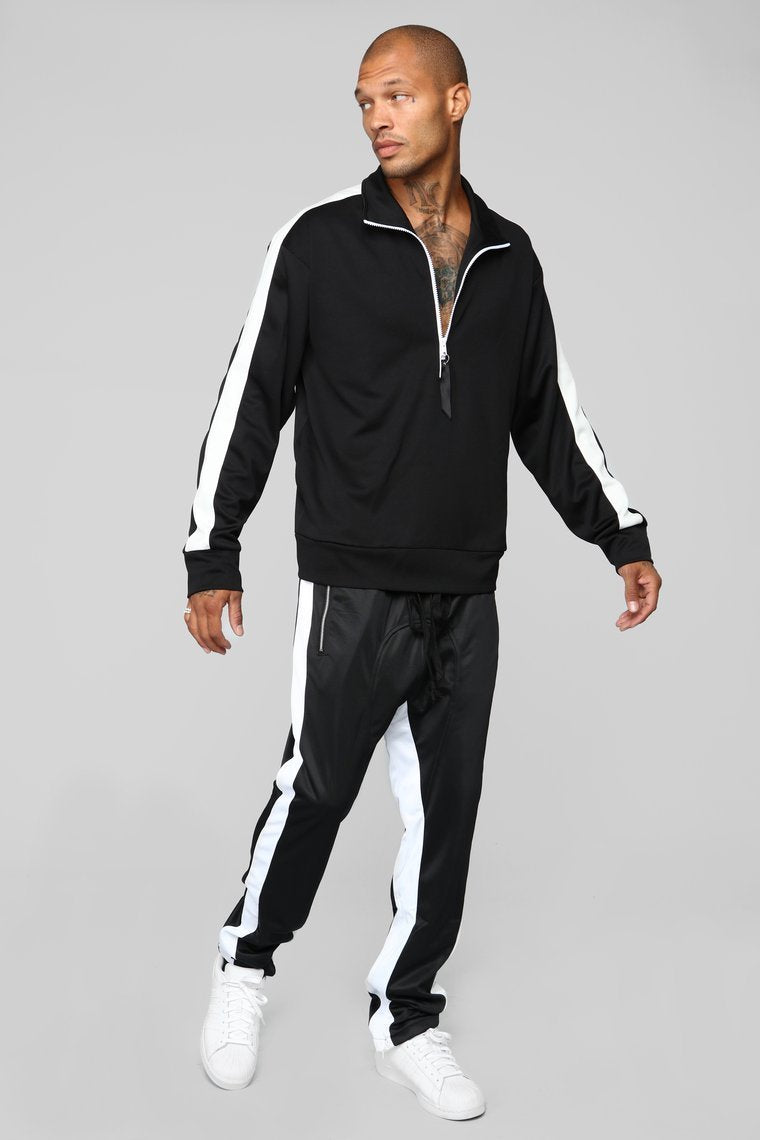 Retro Track Jacket - Black/White