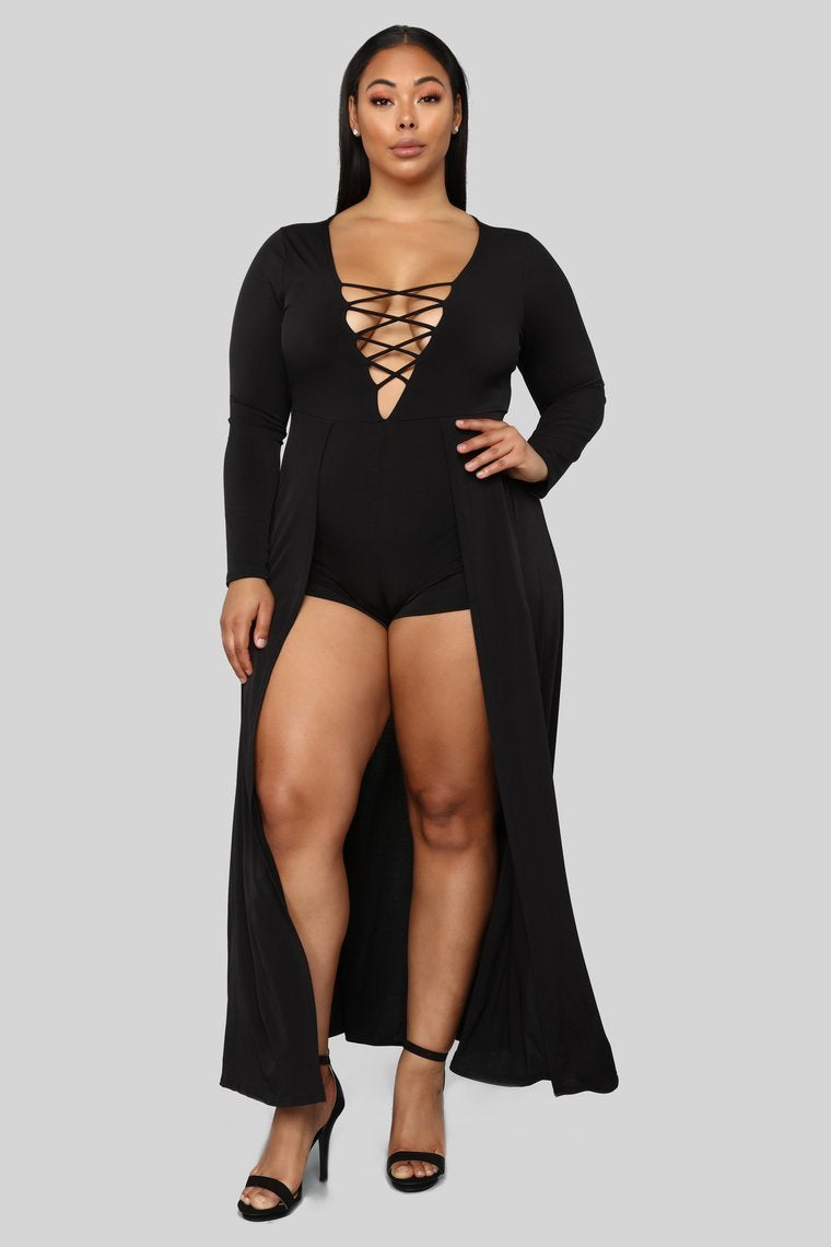 Take Me Away Maxi Romper - Black