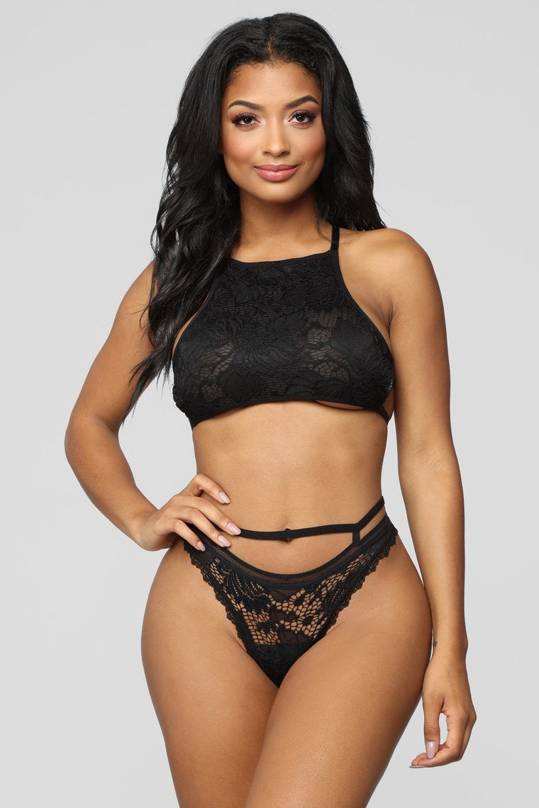 Do You Even Care Thong Panty - Black