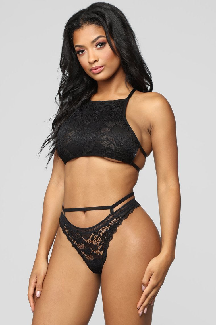 Do You Even Care Thong Panty - Black
