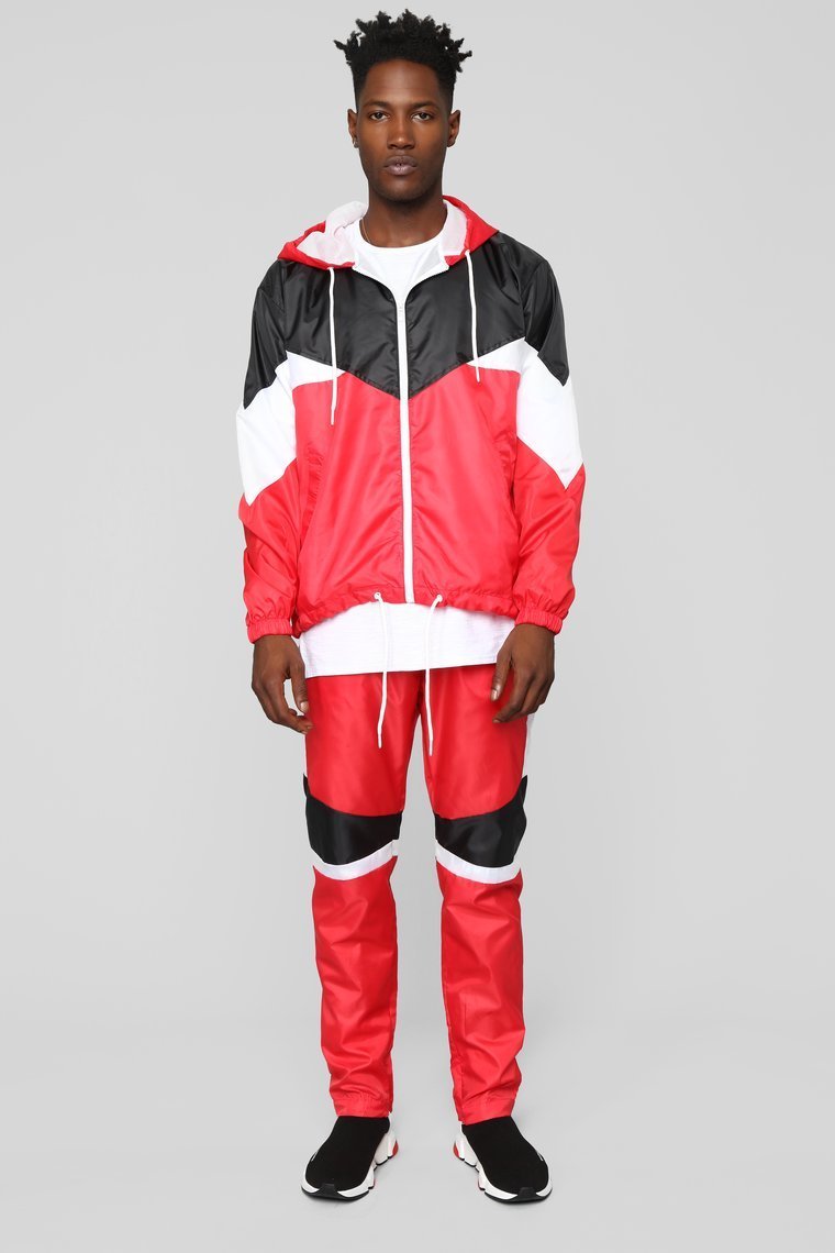 Riccardo Nylon Jacket - Red/Black
